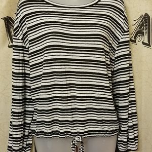 Mudd striped long sleeve knit soft top
